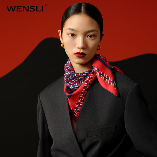 Wensli双面印花中方巾-挚爱 商品图2
