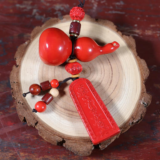 天然朱砂葫芦令牌挂件 商品图5