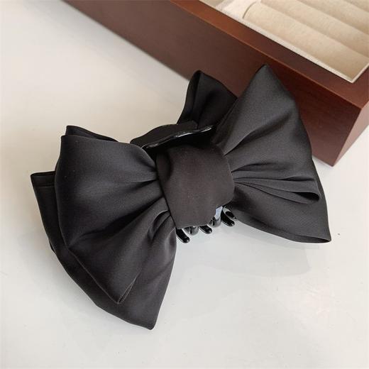 张予馨明星同款黑色双面蝴蝶结抓夹氛围感后脑勺盘发大号鲨鱼夹子头饰 商品图1