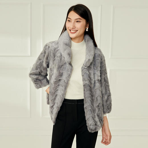 EITIE爱特爱冬季新款水貂羊毛皮一体保暖皮草大衣女6893511 商品图2