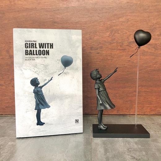 Banksy the girl with heart balloon- 全黑 商品图4