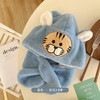 儿童可爱卡通毛绒加厚连体帽男女毛绒防寒帽围巾一体冬天帽子 商品缩略图2