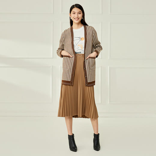 EITIE爱特爱冬季新款女装温柔大方优雅时尚百搭针织开衫6801512 商品图1