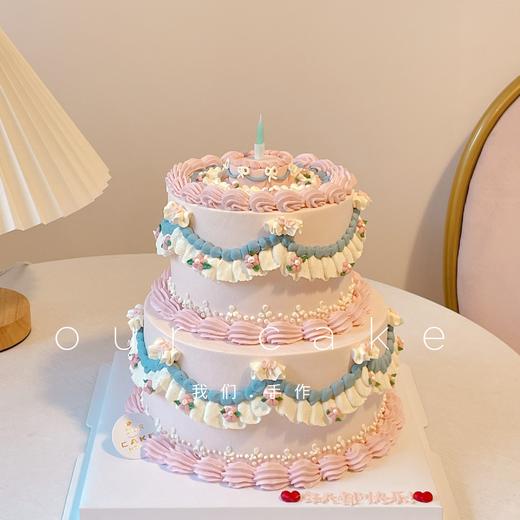 复古小花花6+4小双层蛋糕-低糖处理无添加 商品图1