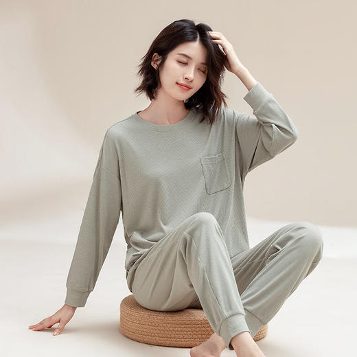 【门店同款】康妮雅睡衣家居服 女式长袖长裤套头套装 商品图1