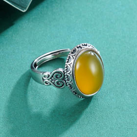 子佩集S925银黄玉髓戒指【BN211】2210