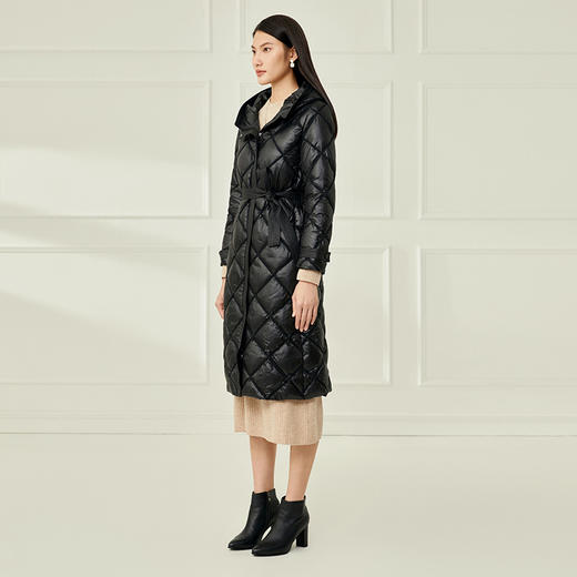 EITIE爱特爱冬季新款白鸭绒连帽女中长款羽绒服6811509 商品图8