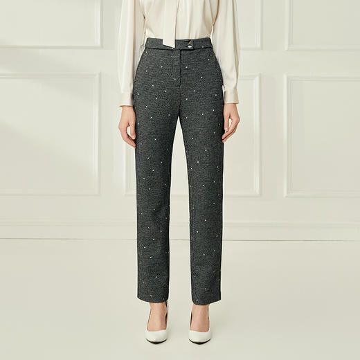 EITIE爱特爱冬季新款时尚复古印花女裤裤子6805506 商品图3