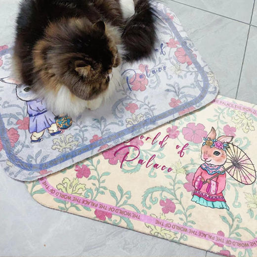 【采购专享】宫里的世界   游园兔短绒地垫  商品图1