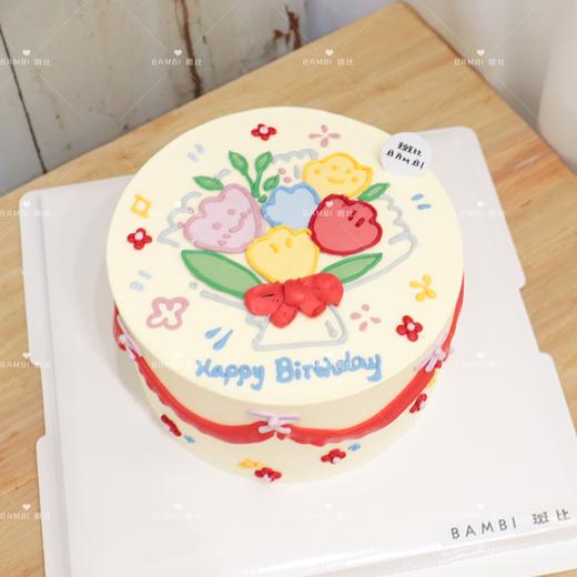 手绘花束奶油蛋糕 商品图2