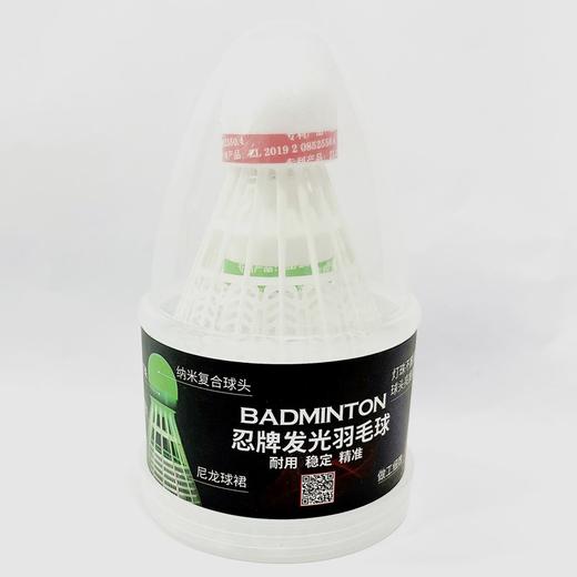 夜光羽毛球塑料防风耐打室外正品训练荧光球尼龙led灯发光羽毛球忍牌2个/筒 商品图3