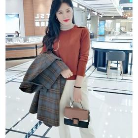 2楼凯莉米洛棕色100%绵羊毛毛衣