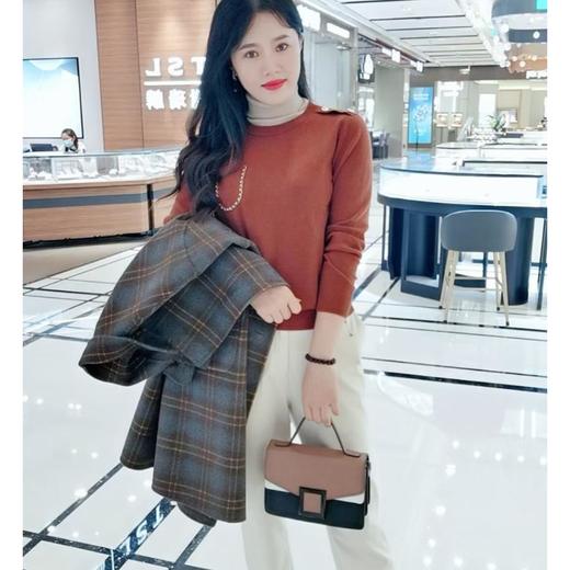 2楼凯莉米洛棕色100%绵羊毛毛衣 商品图0