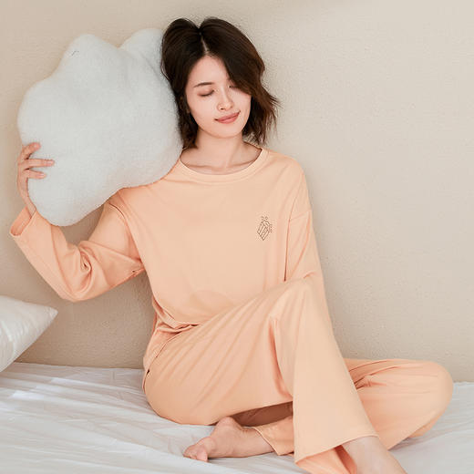 【门店同款】康妮雅睡衣家居服 女式长袖长裤套头套装 商品图1