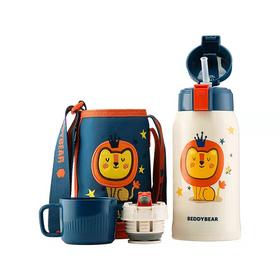 杯具熊复古儿童保温壶600ml(狮子款，,一杯双盖，吸管+倒水)