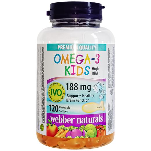 【跨境】Webber Naturals伟博天然儿童益智鱼油软胶囊120粒（SKU9018) 商品图0