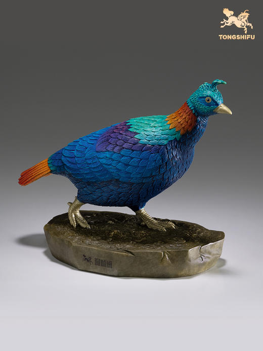 铜师傅 全铜摆件《铜师傅百鸟集》之虹雉铜工艺品 办公室客厅桌面家居饰品 商品图1