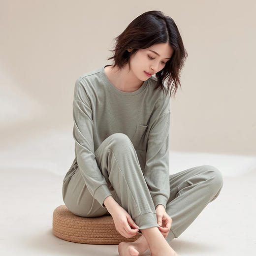 【门店同款】康妮雅睡衣家居服 女式长袖长裤套头套装 商品图4