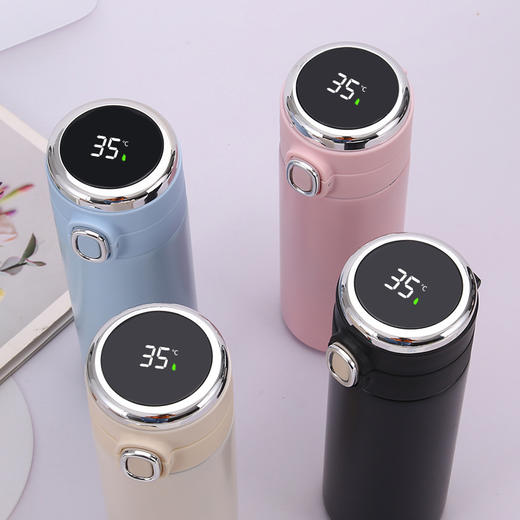 304智能不锈钢豌豆杯智能温度显示保温杯创意简约随手杯学生水杯 商品图1