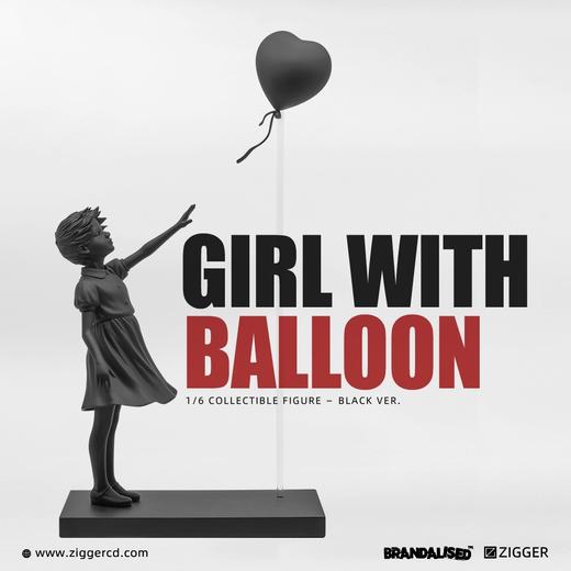 Banksy the girl with heart balloon- 全黑 商品图0