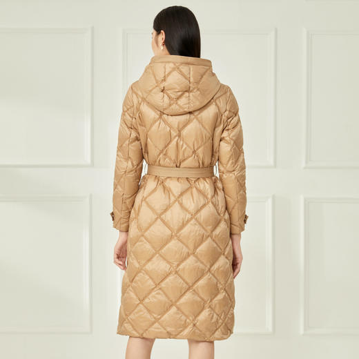 EITIE爱特爱冬季新款白鸭绒连帽女中长款羽绒服6811509 商品图5