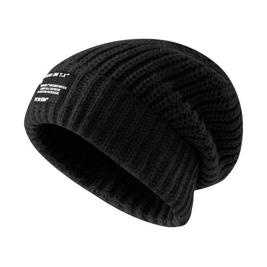 「8款配色！贴标毛线堆堆帽」秋冬针织堆堆帽子 女颜值宽松保暖粗线毛线帽贴布宽松配饰 商品图4