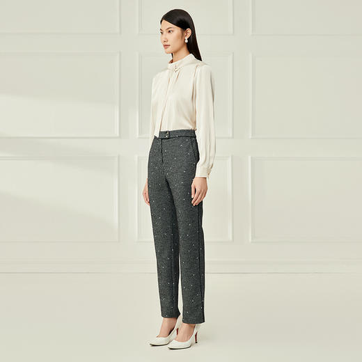 EITIE爱特爱冬季新款时尚复古印花女裤裤子6805506 商品图1