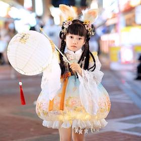 【兔年蓬蓬裙汉服 小公主的童年】玉兔会发光的裙子 灯笼连衣裙古典汉服洛丽塔公主蓬蓬裙