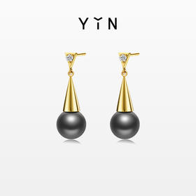 「莹」系列摩登大溪地珍珠耳环