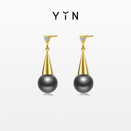 「莹」系列摩登大溪地珍珠耳环 商品图0