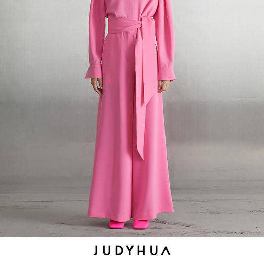 JUDYHUA 系带高腰设计款长裤 商品图0