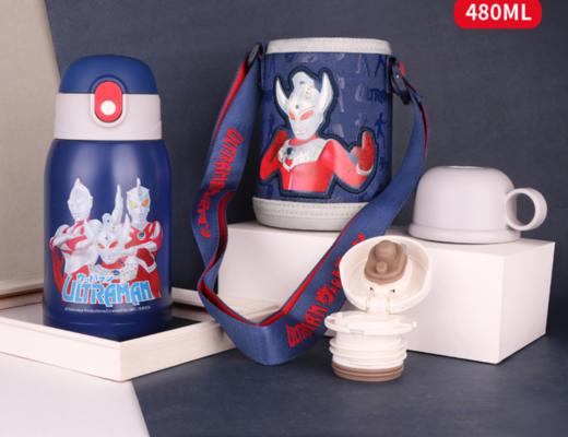 奥特曼hello Kitty儿童吸管双盖水壶316保温杯 CL 商品图1