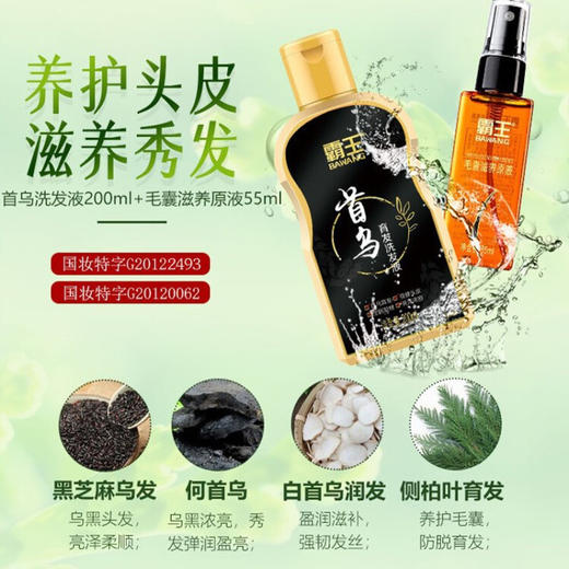 霸王  防脱首乌发育发  洗发液200ml+头皮营养液55ml 商品图6