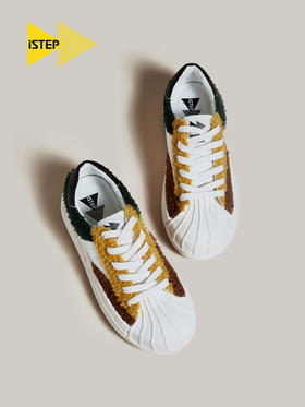 iSTEP新款贝壳鞋女板鞋女平底低帮系带女款休闲运动鞋