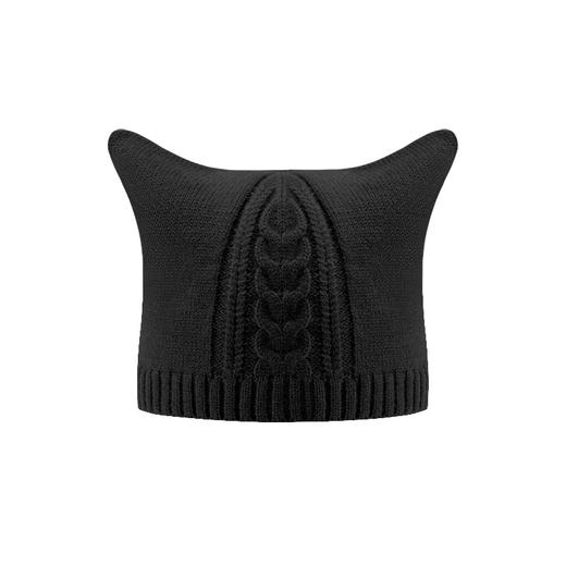 「10款配色！麻花两角针织帽」秋冬加厚保暖毛线针织帽 逛街护耳休闲软糯套头帽冷帽配饰 商品图4