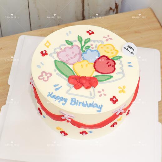 手绘花束奶油蛋糕 商品图1