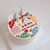 男孩女孩/兄妹，两个宝宝祝福语手绘蛋糕-低糖处理无添加 商品缩略图0