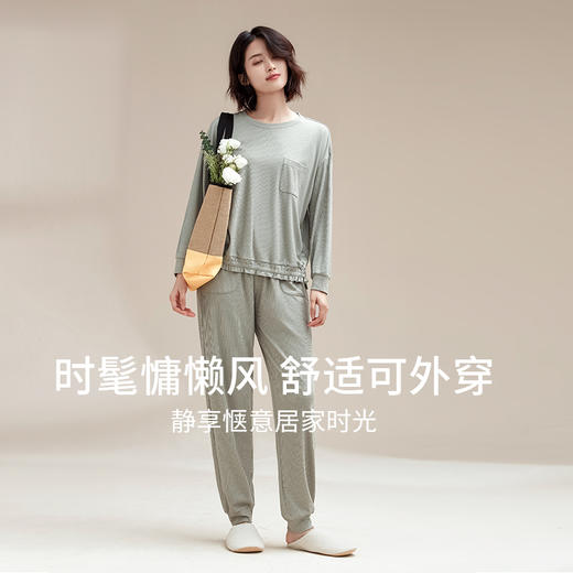 【门店同款】康妮雅睡衣家居服 女式长袖长裤套头套装 商品图0