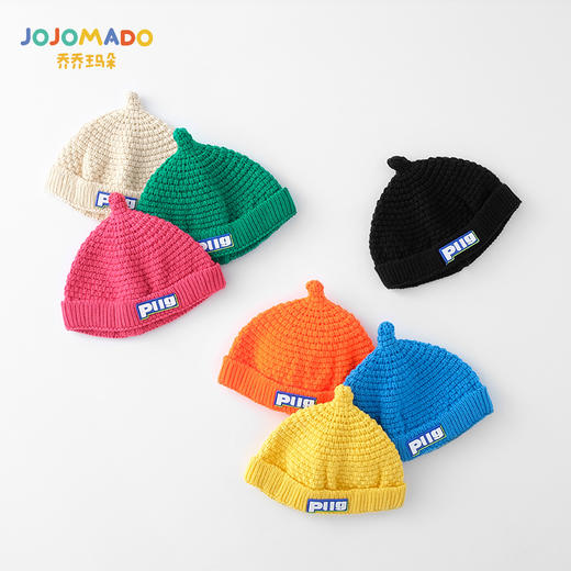 秋冬新款韩版糖果色字母宝宝毛线针织帽奶嘴婴儿帽子超萌儿童帽子 商品图1