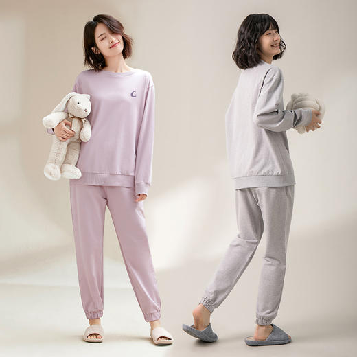 【门店同款】康妮雅睡衣家居服 女式长袖长裤套头套装 商品图2