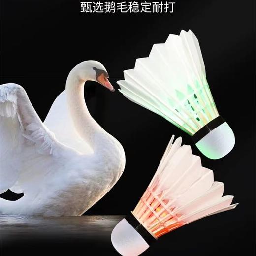 夜光羽毛球鹅毛防风耐打室内外训练夜间荧光灯发光羽毛球忍牌2个/筒 商品图1