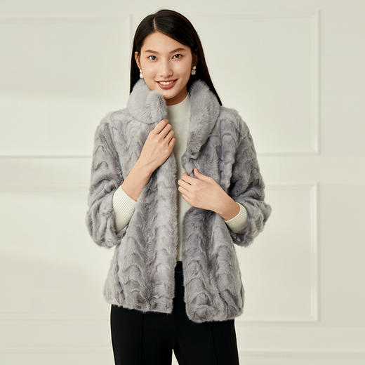 EITIE爱特爱冬季新款水貂羊毛皮一体保暖皮草大衣女6893511 商品图1