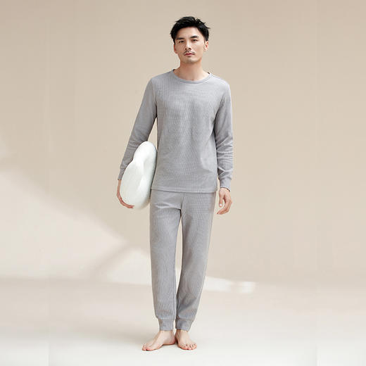 康妮雅睡衣家居服 男式长袖长裤套头套装 商品图2