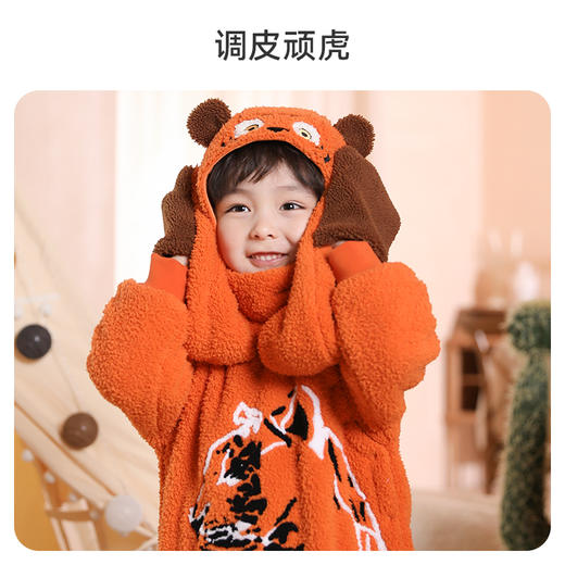 【QHXJ】【58元任选2件】i-baby抗静电泰迪绒围巾手套一体帽 宝宝外出居家细腻暖绒防风保暖 商品图5