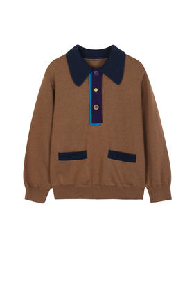 JNBY  22年冬款  翻领套头毛衫  1M9310130