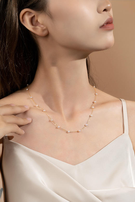 18K金极光淡水满天星珍珠项链 商品图0