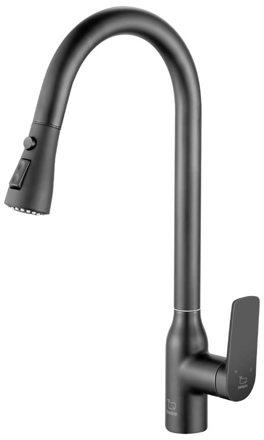 WCF12-28Q/抽拉厨房混合龙头（枪灰色） 商品图0