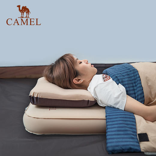 骆驼户外露营充气枕头3D仿乳胶枕自充野营地垫枕居家休闲午睡枕头 1142253004 商品图2