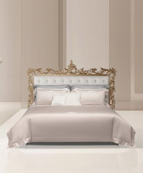 罗卡芙-60支纯棉绣花套件素色简雅全棉四件套 狄诺瓦（限富临店自提）