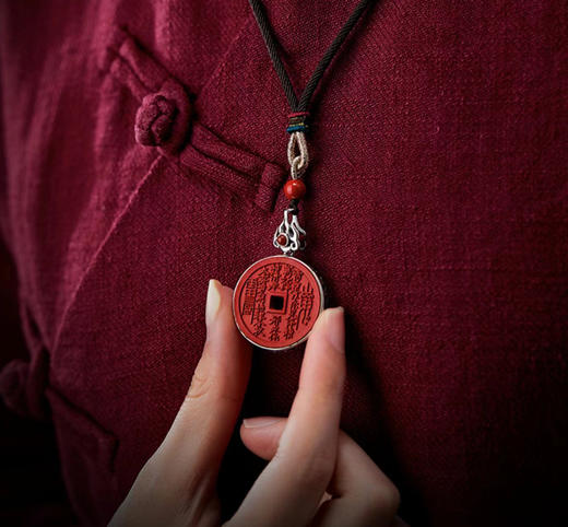 朱砂镶银，山鬼花钱法牌，保真朱砂 商品图2